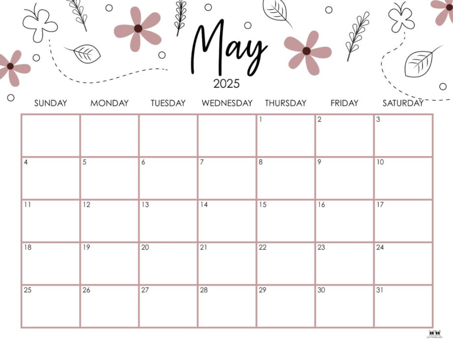 May  Calendars -  FREE Printables  Printabulls