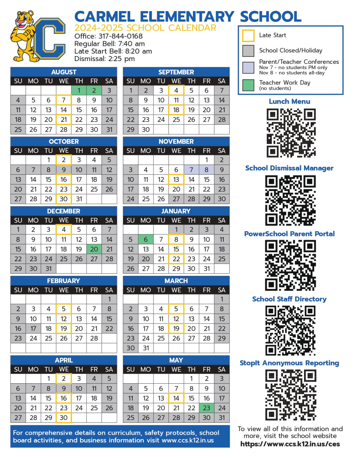 Carmel Clay Schools Calendar - [Elementary Schools]