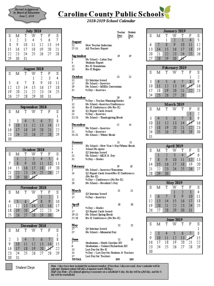 Ccps - School Calendar  PDF  Schools  Behavior Modification