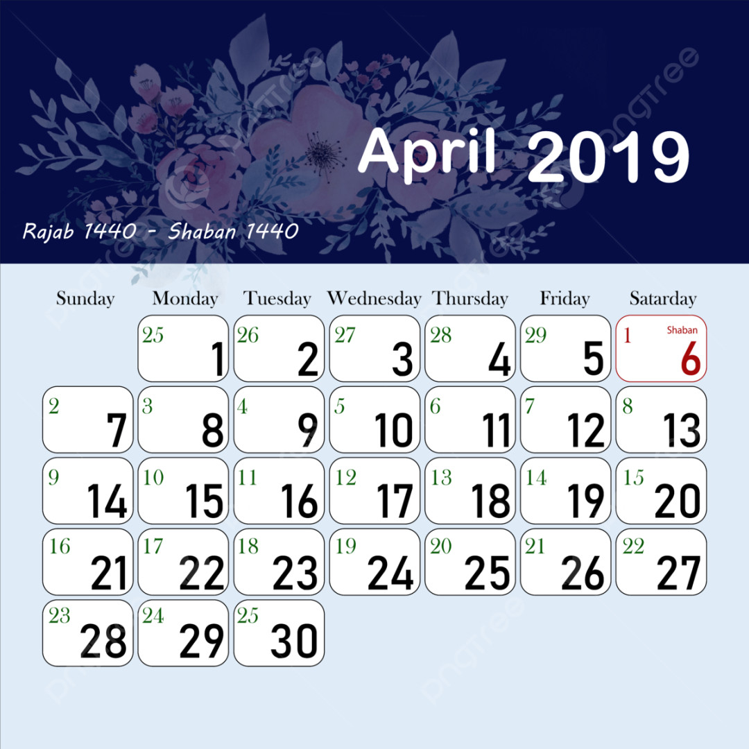 Islamic Hijri Calendar April Template Download on Pngtree