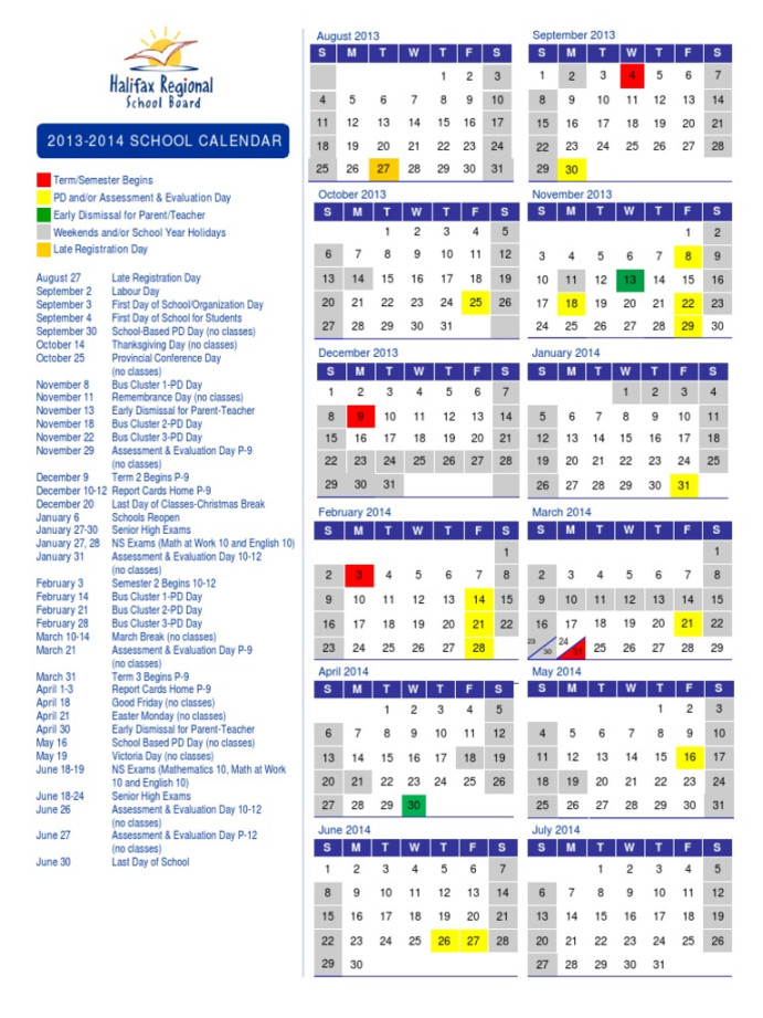 School Calendar  PDF  Nova Scotia  Schools