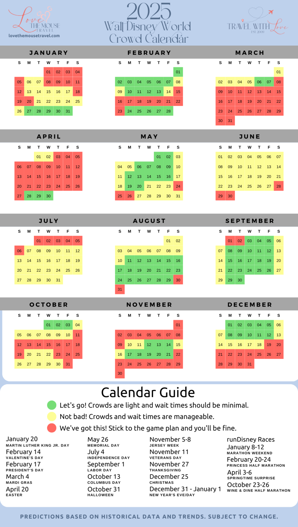 Walt Disney World Crowd Calendar  Love the Mouse Travel