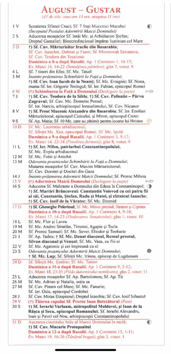 Calendar Ortodox : Toate sărbătorile importante din an
