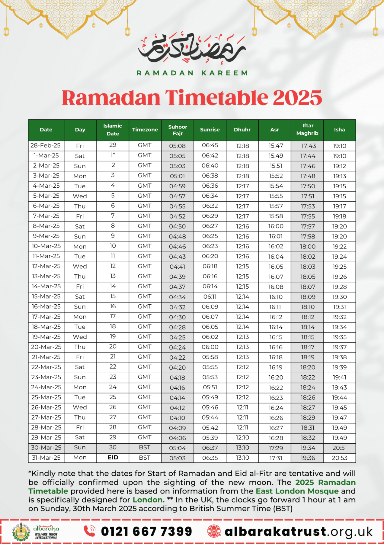 Download Ramadan Timetable   UK Ramadan Timetable  ABT