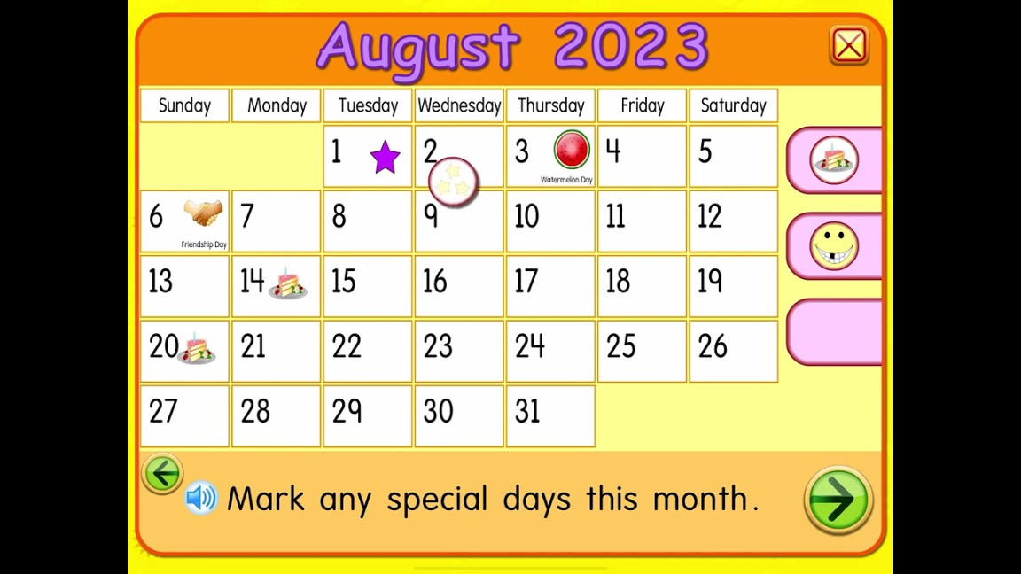 Starfall Calendar August  is Here